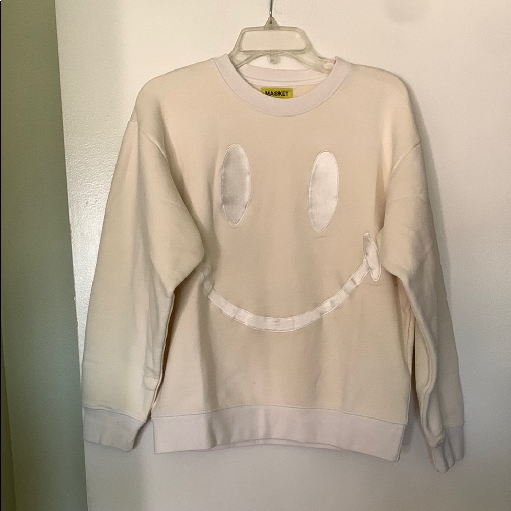 Market Studios X Smiley face cream colored crewneck sweatshirt